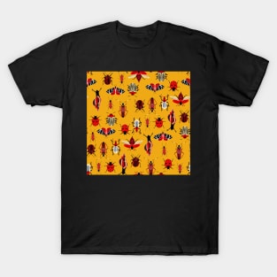red bugs on yellow T-Shirt